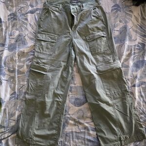 Torrid Olive Wide Leg Cargo Jeans